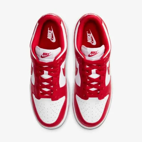 Nike Dunk Low in the color White and University red