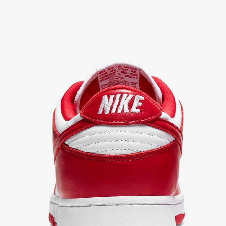 Nike Dunk Low in the color White and University red