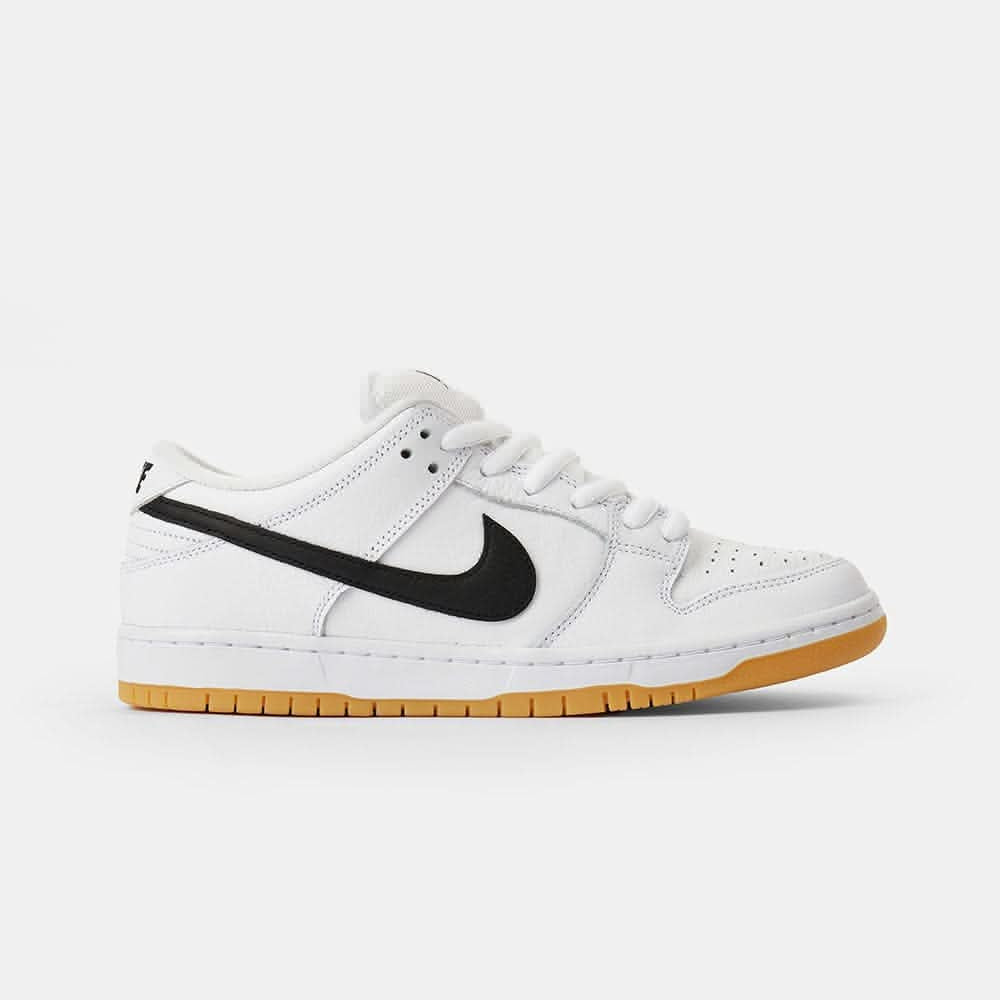 Nike SB Dunk Low Pro Premium Skate Shoes - White/Black-White-Gum Light Brown