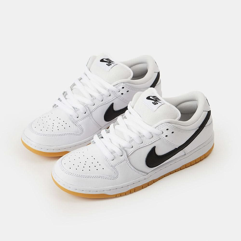 Nike SB Dunk Low Pro Premium Skate Shoes - White/Black-White-Gum Light Brown