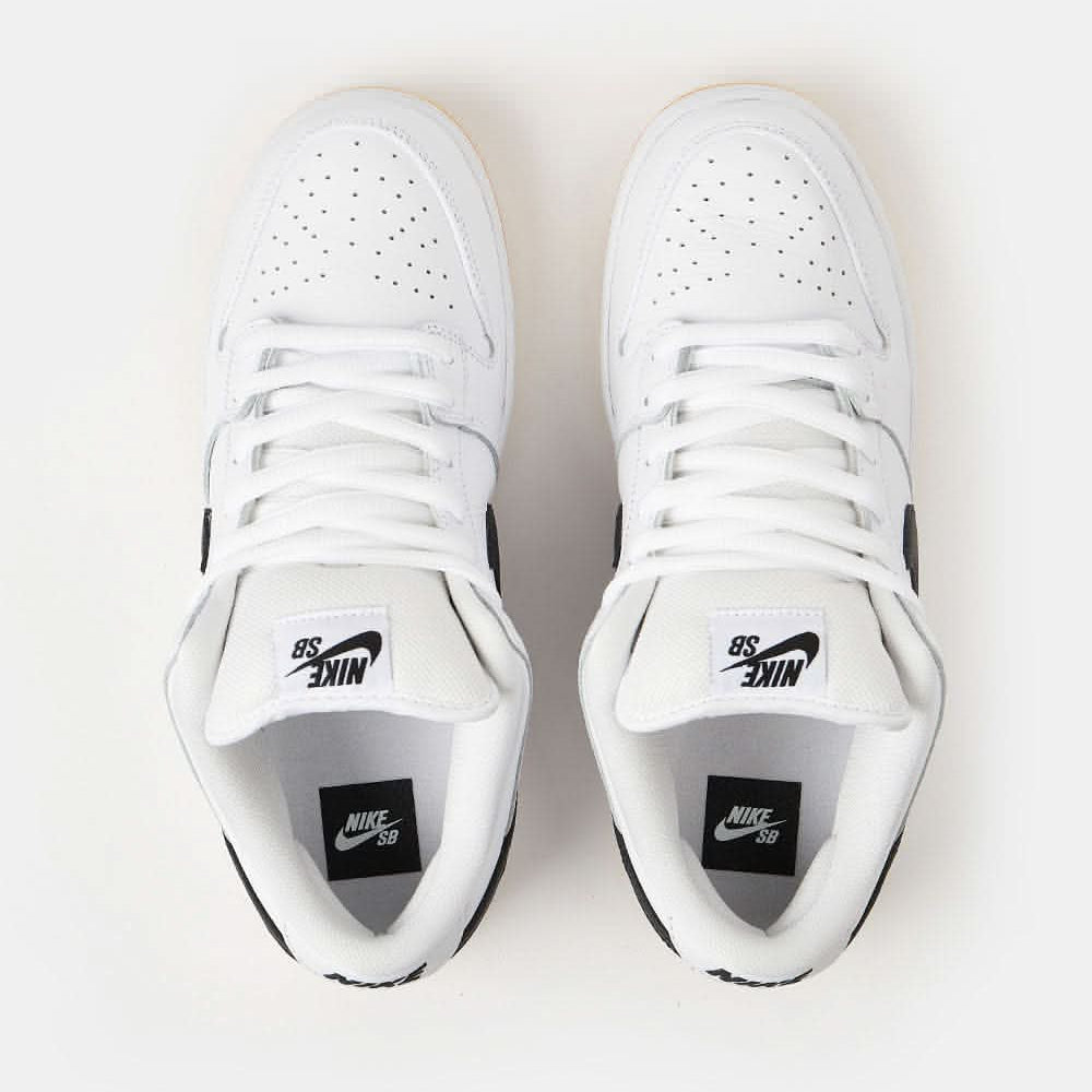 Nike SB Dunk Low Pro Premium Skate Shoes - White/Black-White-Gum Light Brown