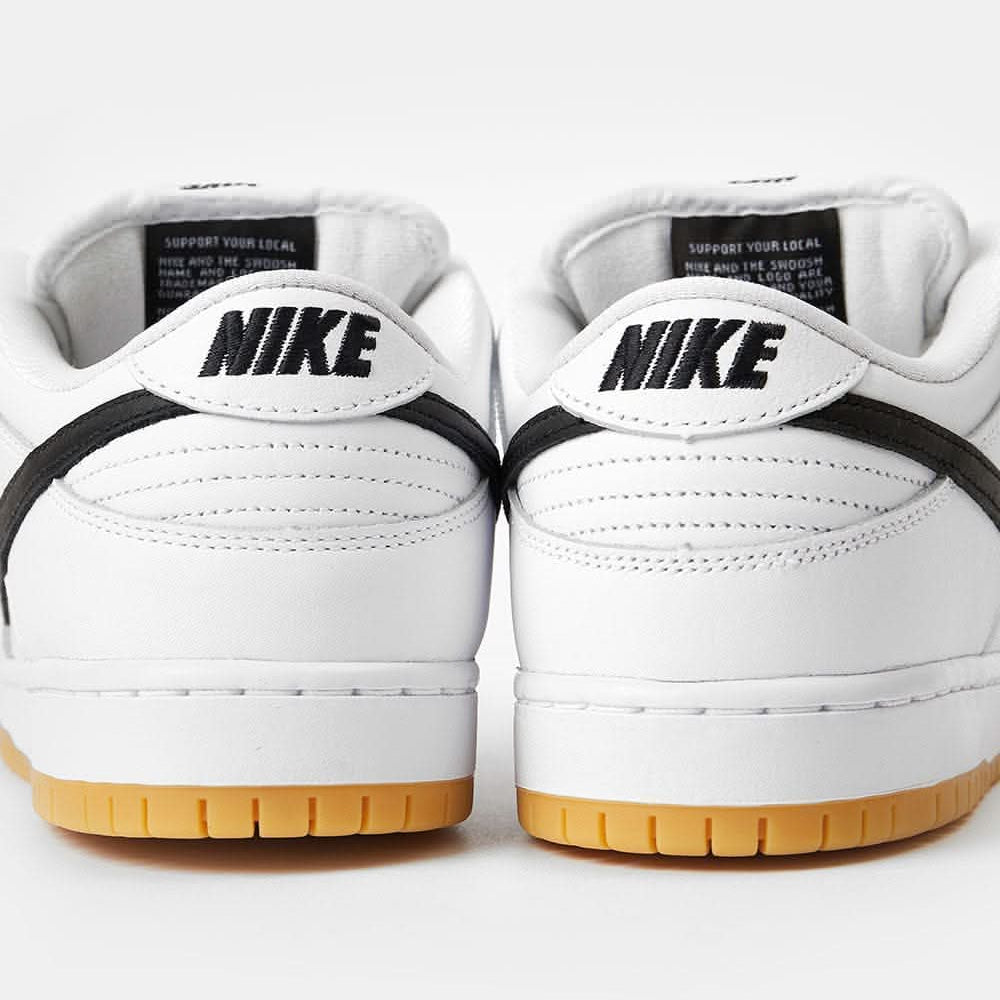 Nike SB Dunk Low Pro Premium Skate Shoes - White/Black-White-Gum Light Brown
