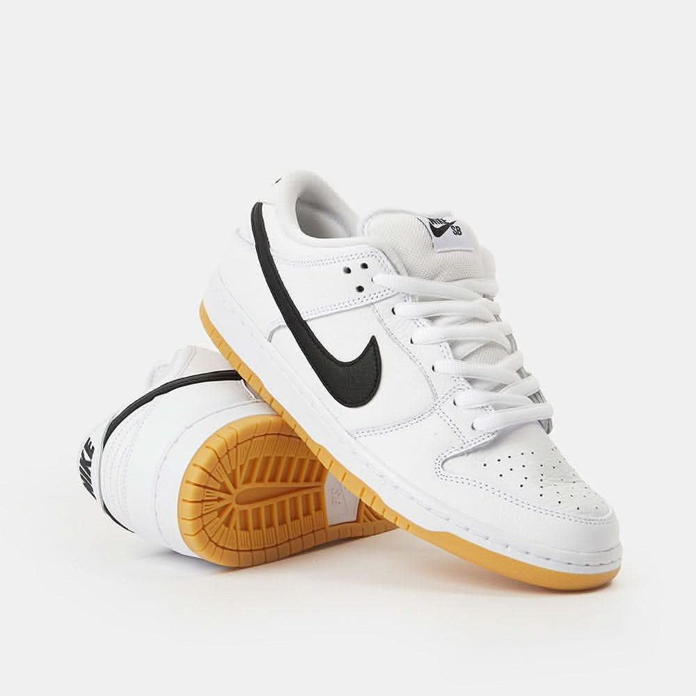 Nike SB Dunk Low Pro Premium Skate Shoes - White/Black-White-Gum Light Brown