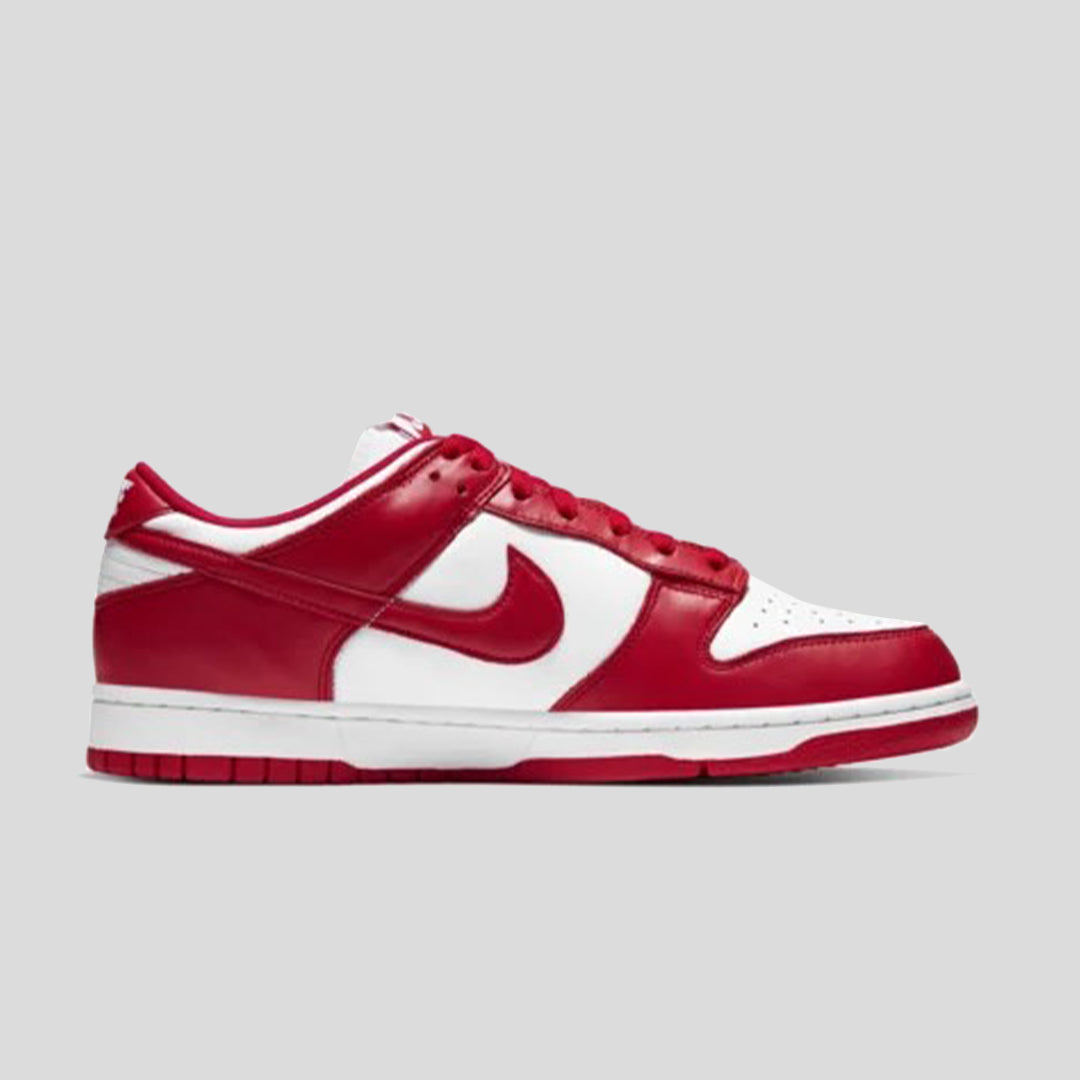 Nike Dunk Low in the color White and University red