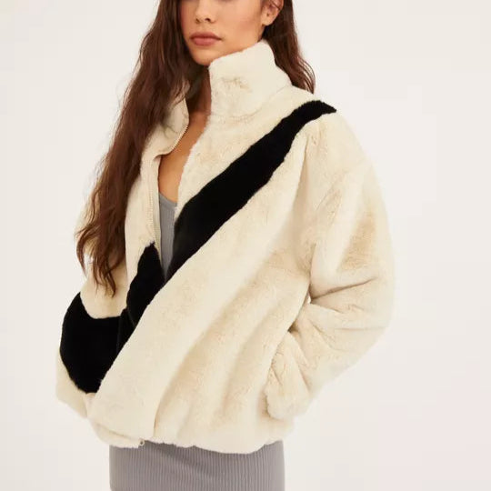 Nike Faux Fur Swoosh Jacket