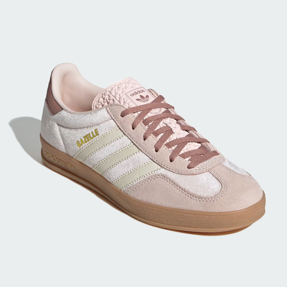 adidas gazelle indoor beige with gum sole pink laces